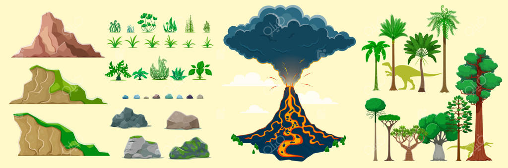 دارایی‌های بازی محیط جنگل و عصر دایناسورها