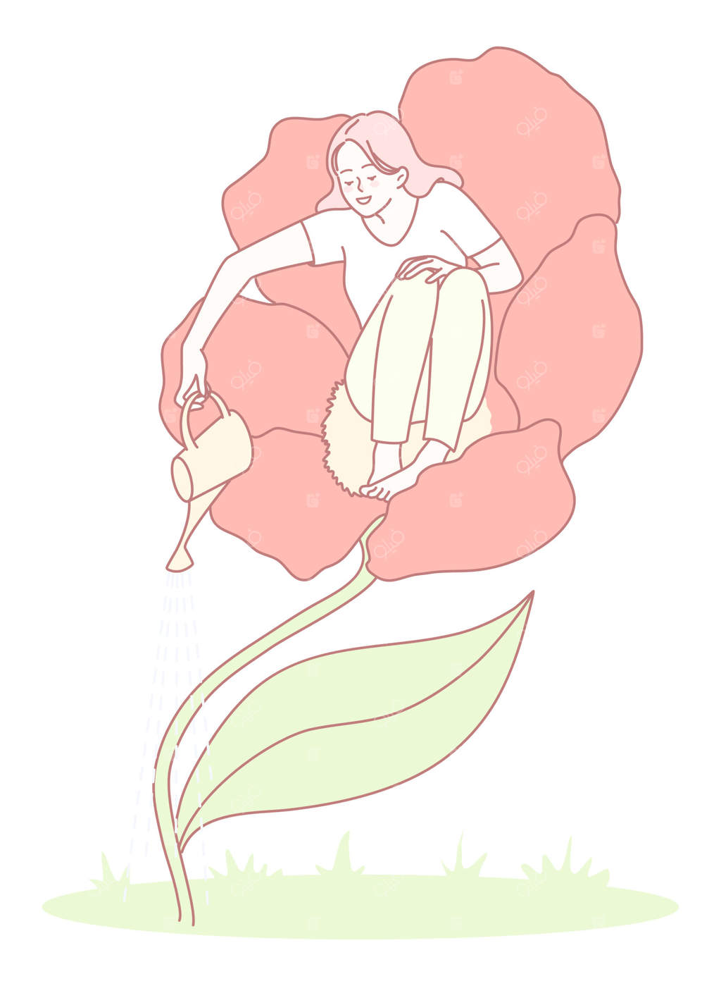 باغبانی رویایی: زنی با عشق و شادی به مراقبت از باغ گل‌های زیبا می‌پردازد