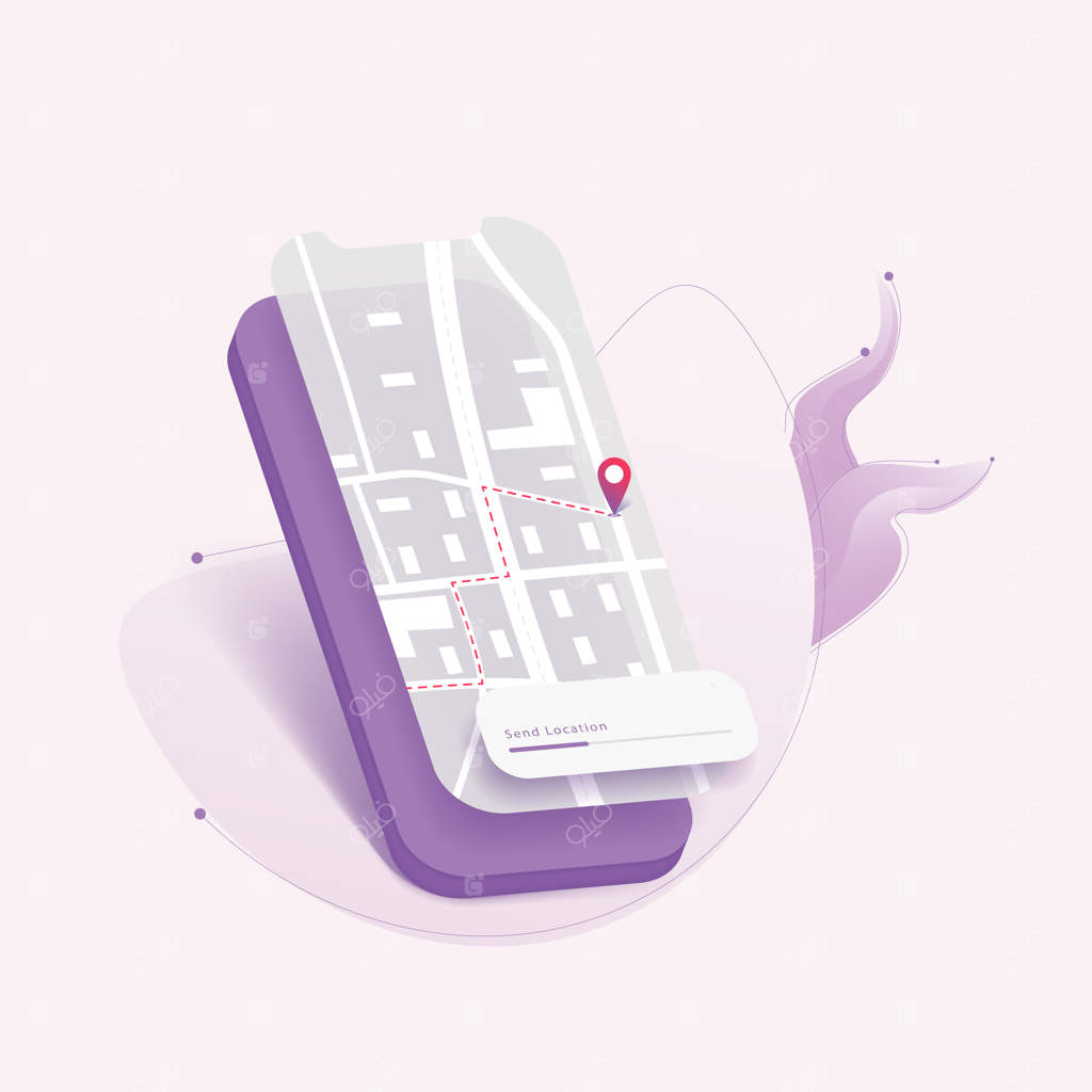 جستجوی مکان در تلفن هوشمند.