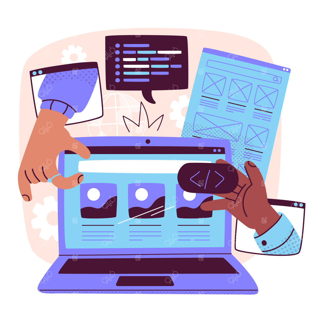 تصویرسازی مفهومی وب‌سایت ایستا