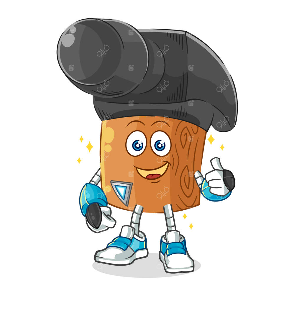 شخصیت کارتونی ربات چکش وکتور ماسکات