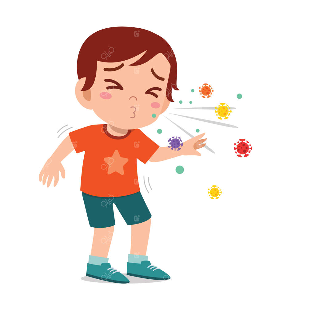 پسر بچه ناز و غمگین به خاطر سرماخوردگی عطسه می‌کند