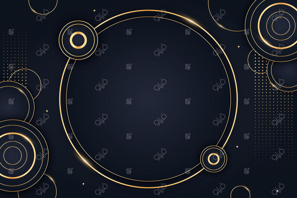 پس‌زمینه گرادیانت طلایی لوکس با دایره‌ها