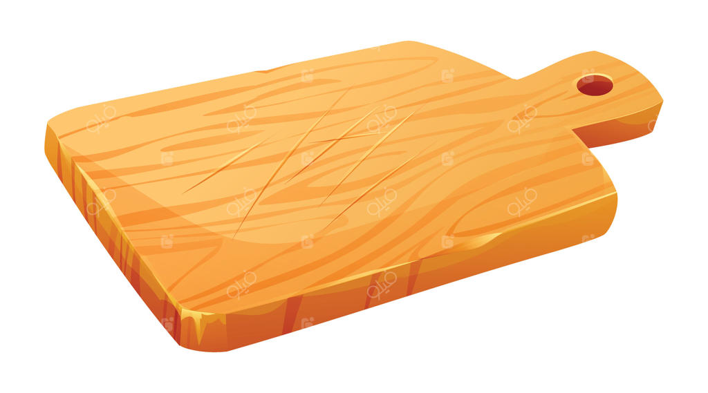 تصویر برداری تخته برش آشپزخانه با پس‌زمینه سفید