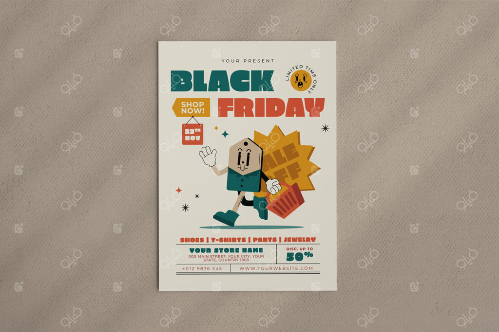 قالب پوستر عمودی جمعه سیاه