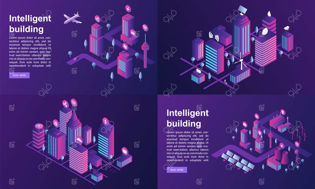 مجموعه بنر ساختمان هوشمند