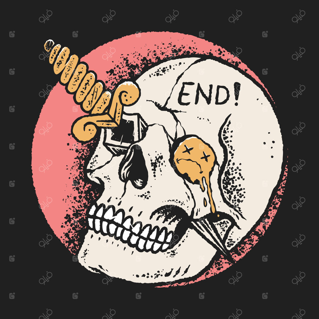 جمجمه با خنجر قدیمی