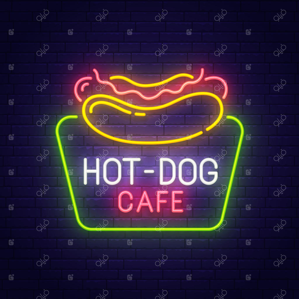 تابلو نئون هات داگ