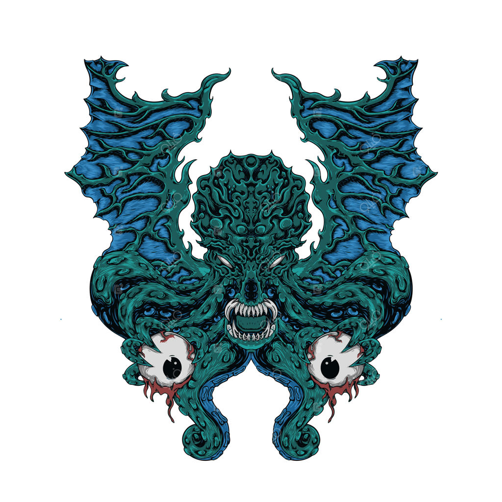 تصویر برداری هشت‌پا با چشم در حال نگه‌داشتن