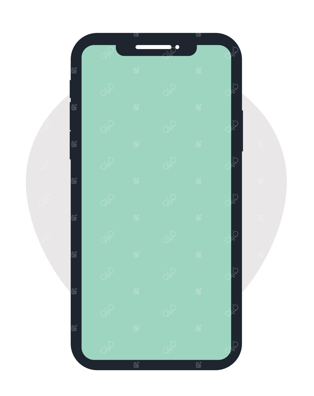 تصویر وکتور گوشی هوشمند با صفحه خالی در پس‌زمینه سفید به سبک تخت