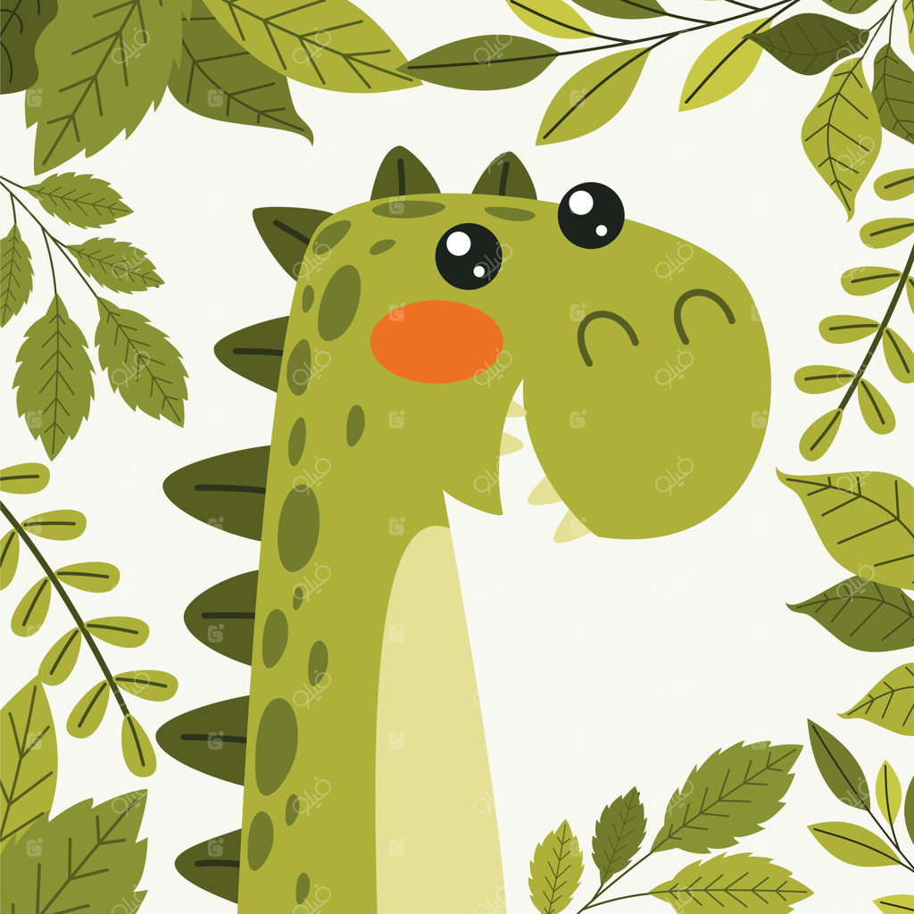 نقاشی کارتونی دایناسور