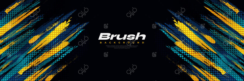 پس‌زمینه آبی و زرد با افکت نیم‌تنه روی پس‌زمینه سفید. پس‌زمینه ورزشی با سبک خشن. عناصر خراشیدگی و بافت برای طراحی