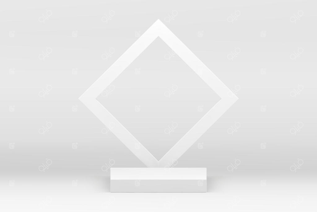 ماکت پایه مربع سه‌بعدی سفید برای نمایش محصولات آرایشی