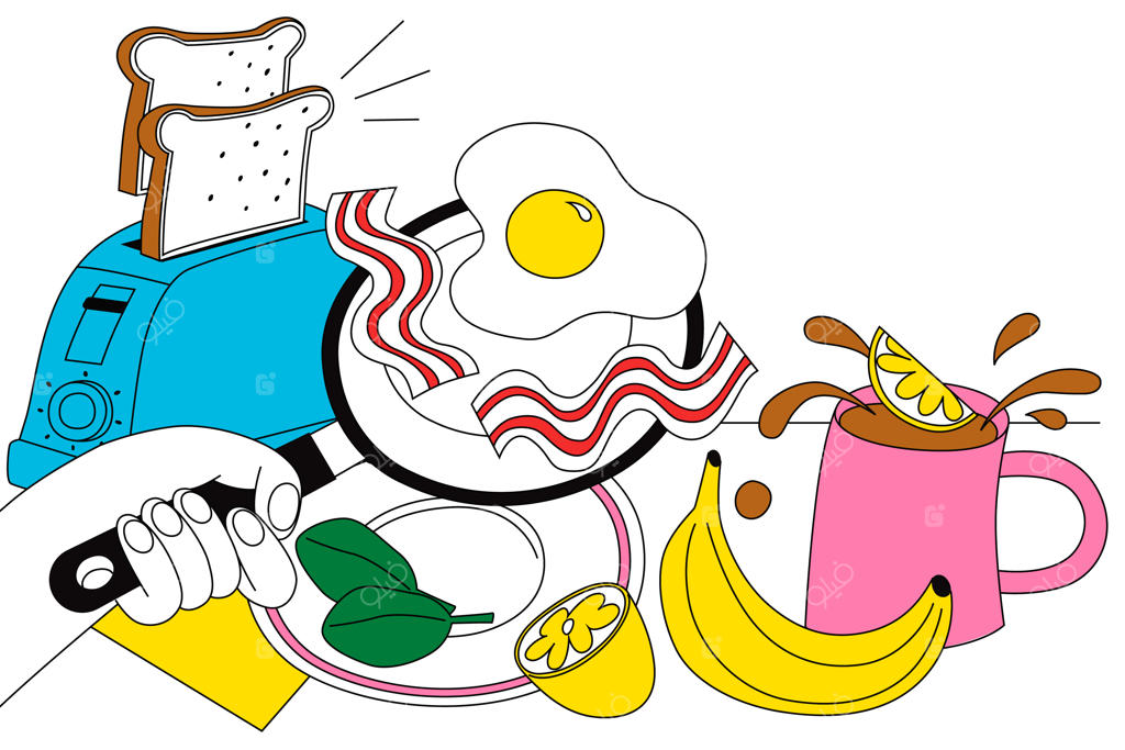 پس‌زمینه دست‌کشیده غذا و نوشیدنی‌ها