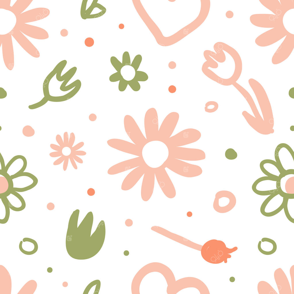 گل‌های بهاری لطیف در الگوی بدون درز