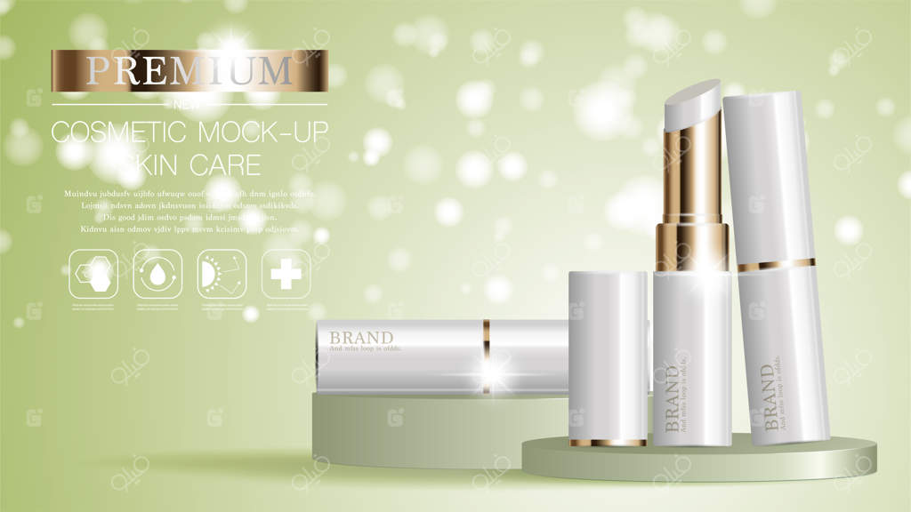 تبلیغات زیبا برای رژ لب با تخفیف سالانه یا جشنواره با پس‌زمینه‌ای از ذرات براق