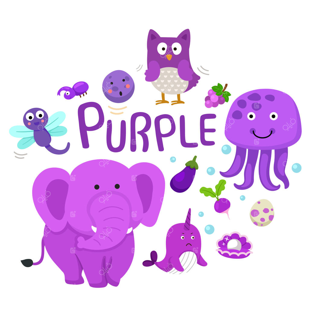 تصویرسازی وکتور گروهی به رنگ بنفش و ایزوله