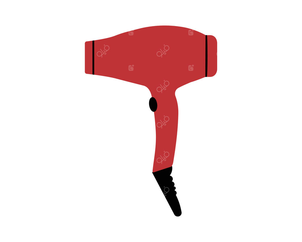 آیکون سشوار: ابزار شیک برای خشک کردن و حالت دادن موها. طراحی کارتونی