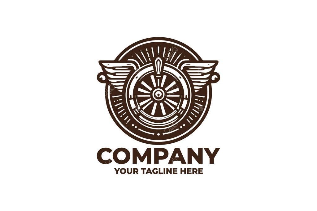 لوگوی نماد آزادی تک‌رنگ؛ چرخ بالدار