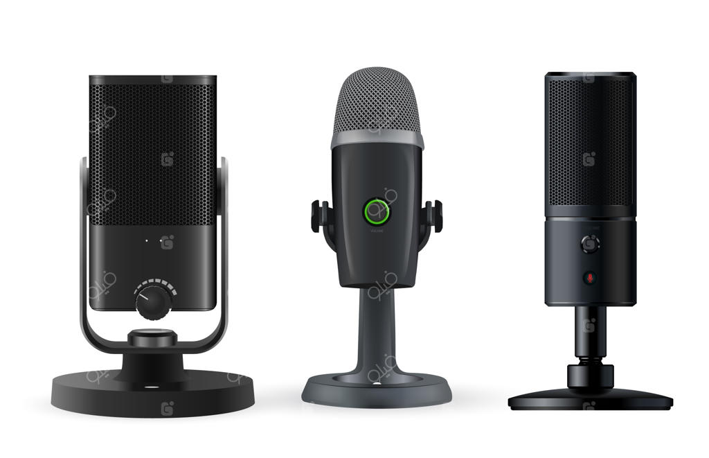 میکروفون رادیویی در پس‌زمینه سفید