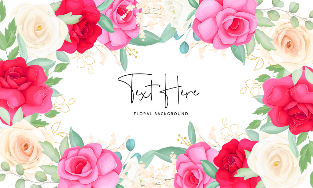 الگوی زمینه دست‌کشیده گل رز زیبا