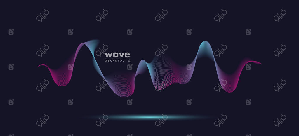 پس‌زمینه‌ای با امواج و خطوط گرادیان صدای انتزاعی در حرکت.