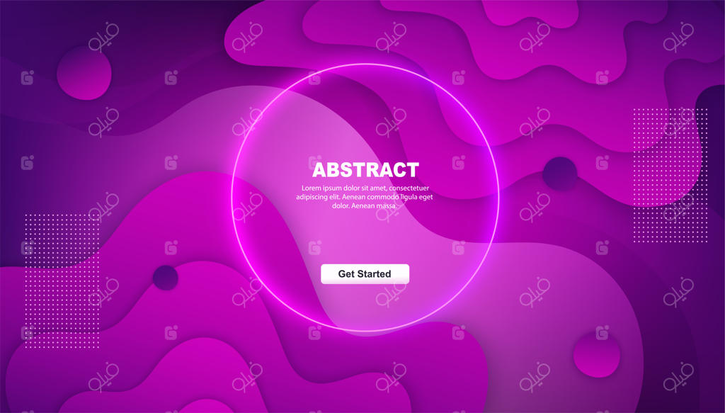 پس‌زمینه انتزاعی پویا با گرادیانت. طراحی هندسی مینیمال با نقطه‌ها و اشکال مایع.